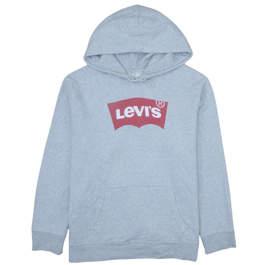 Levi's Men's Grey XL Pullover Hoodie with Logo Print