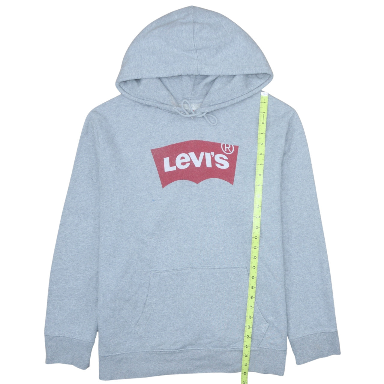 Levi's Men's Grey XL Pullover Hoodie with Logo Print