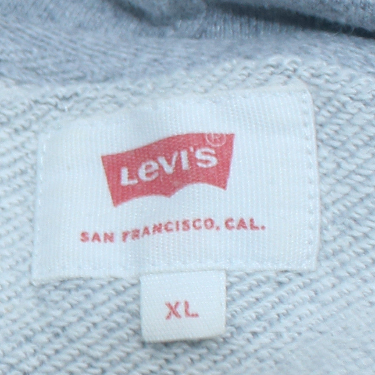 Levi's Men's Grey XL Pullover Hoodie with Logo Print