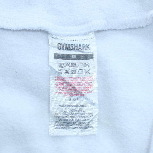 Gymshark Men's White Pullover Sweatshirt Size M Regular Fit