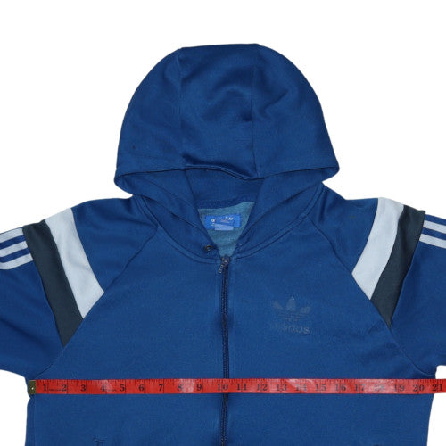adidas Mens Blue Full Zip Hoodie Size M Sports Retro Jacket