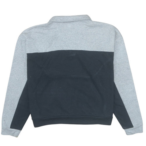 Adidas Women Grey Black 1/4 Zip Sweatshirt Size M Cotton Blend