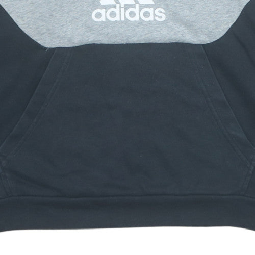 Adidas Women Grey Black 1/4 Zip Sweatshirt Size M Cotton Blend