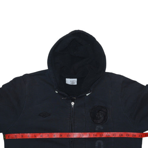 Umbro Men’s Black Full Zip Hoodie Size M Sports Logo Fleece