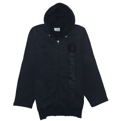 Umbro Men’s Black Full Zip Hoodie Size M Sports Logo Fleece