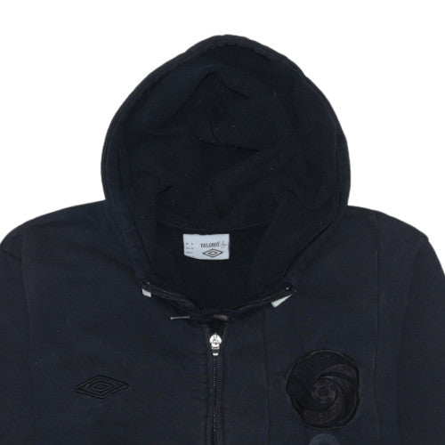 Umbro Men’s Black Full Zip Hoodie Size M Sports Logo Fleece
