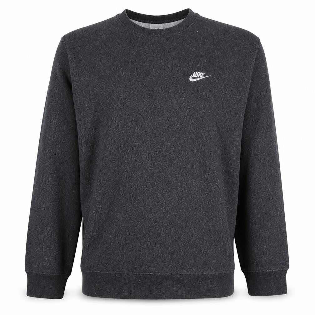 Nike Mens Grey Pullover Sweatshirt L Regular Fit Crew Neck Logo