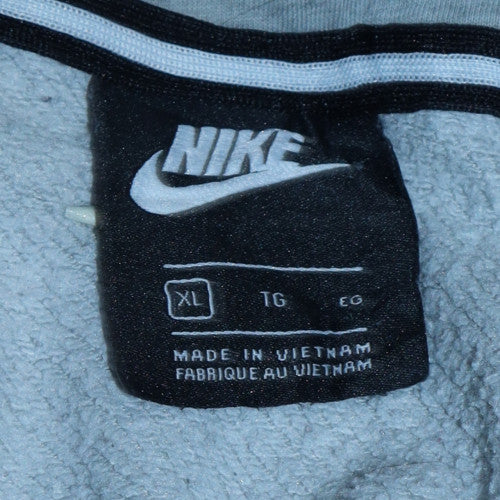 Nike Men's Grey Full Zip Hoodie XL Sportswear Cotton Blend