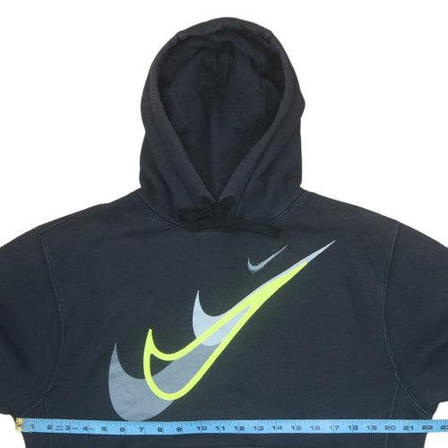 Nike Men Black Pullover Hoodie Small Graphic Print Cotton Blend