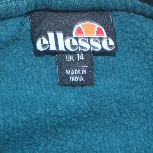 Ellesse Womens Colourblock Blue Sweatshirt UK 14 Cotton Blend
