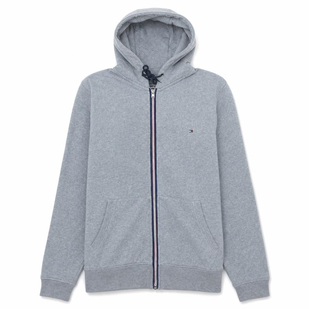 Tommy Hilfiger Men’s Grey Full Zip Hoodie L Classic Fit