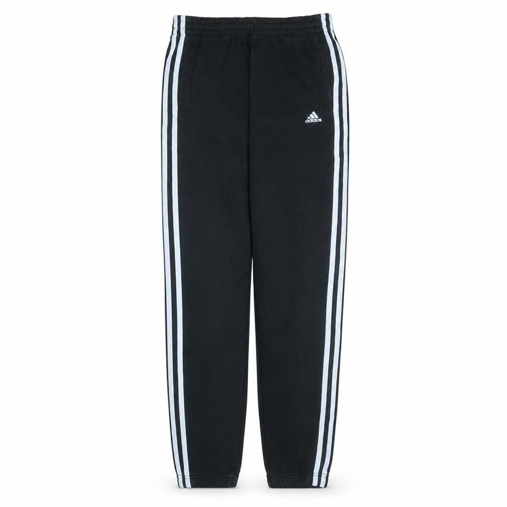 Front view of Adidas boys’ black jogger trousers 13-14 years cotton blend sportswear