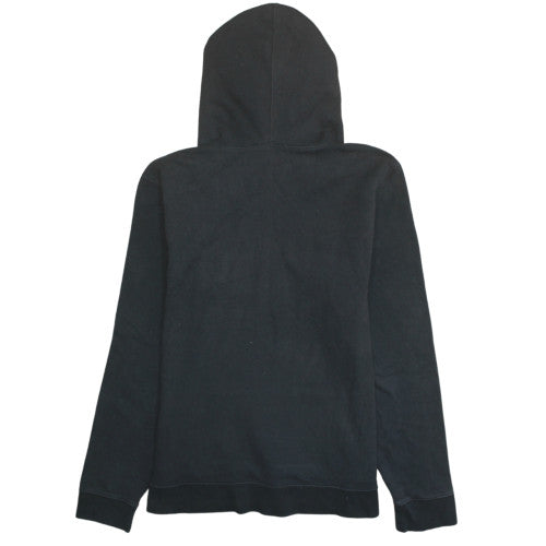 GAP Women Black Pullover Hoodie M Cotton Blend Logo Front Sweatshirt