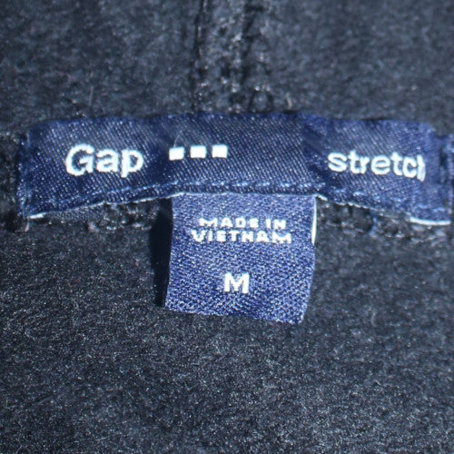 GAP Women Black Pullover Hoodie M Cotton Blend Logo Front Sweatshirt