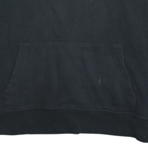 GAP Women Black Pullover Hoodie M Cotton Blend Logo Front Sweatshirt