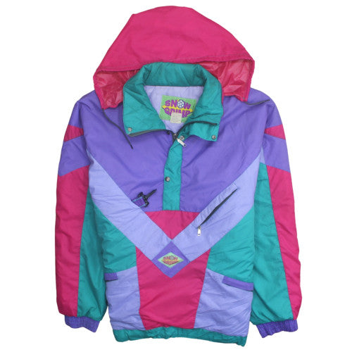 Snow Grimp Men's Multicoloured 80s Ski Puffer Jacket Size 52