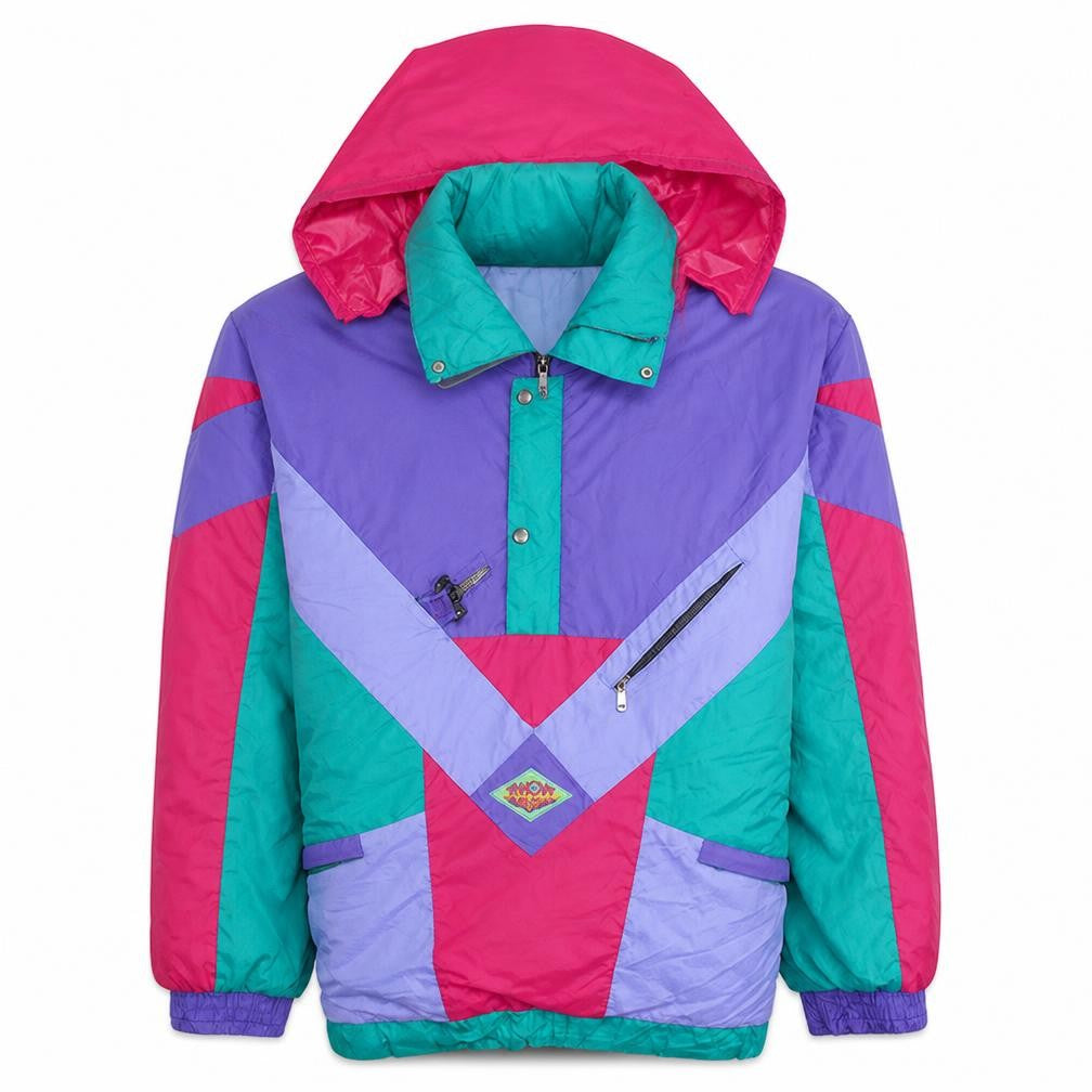 Snow Grimp Men's Multicoloured 80s Ski Puffer Jacket Size 52