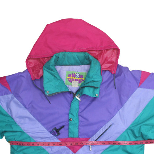 Snow Grimp Men's Multicoloured 80s Ski Puffer Jacket Size 52