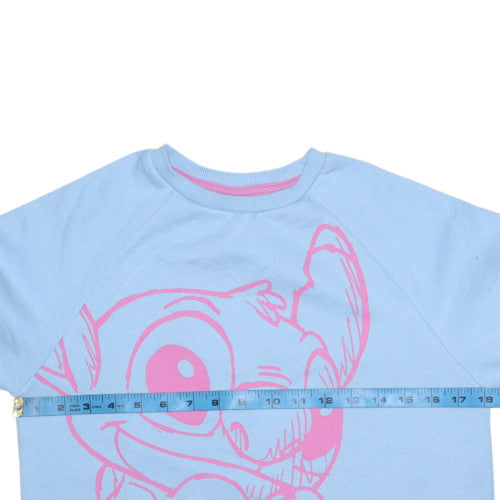 Disney Girls Blue Stitch Graphic Pullover Sweatshirt 11-12 Years