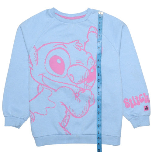 Disney Girls Blue Stitch Graphic Pullover Sweatshirt 11-12 Years