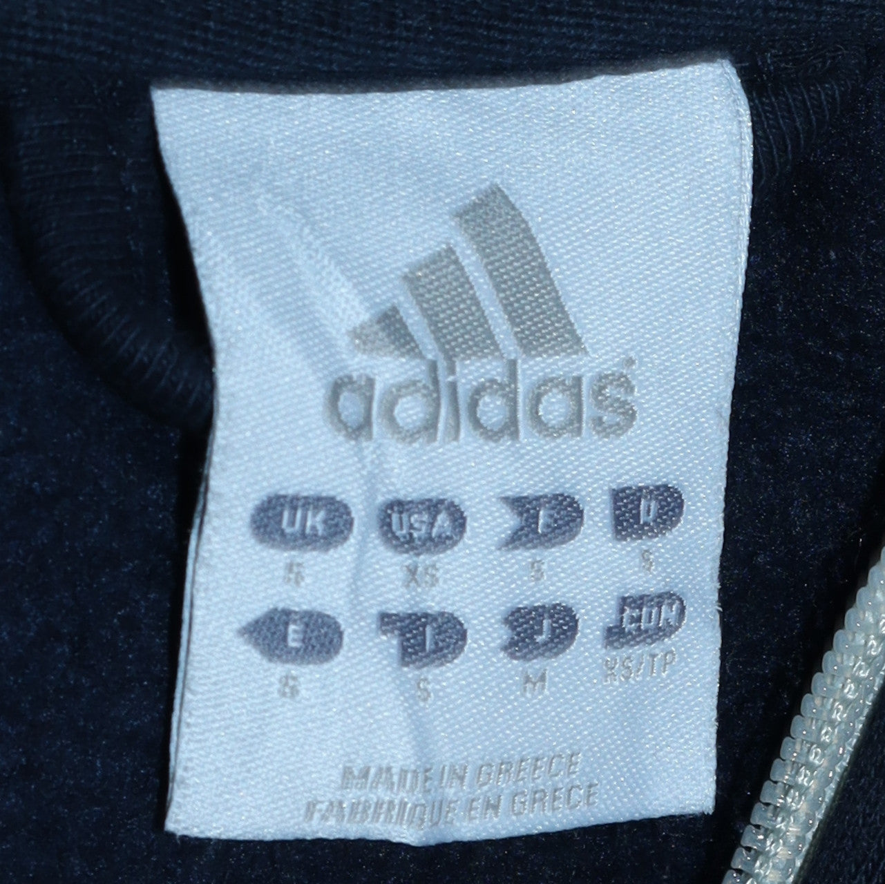 Adidas Men's Blue Full Zip Collared Sweatshirt Size S