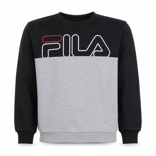 Fila Mens Black Grey Crew Neck Logo Sweatshirt Size L