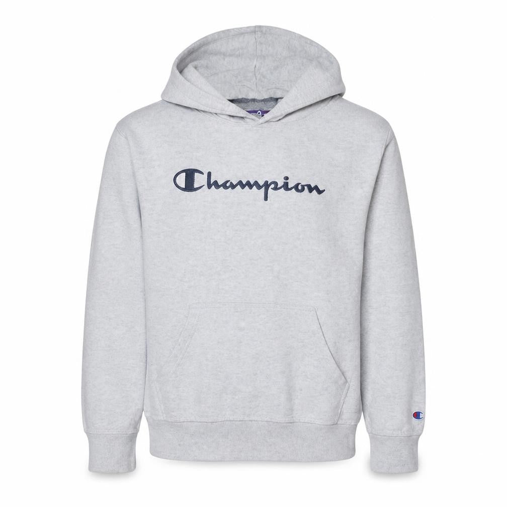 Champion Men's Grey Pullover Hoodie M Regular Fit Athletic Style