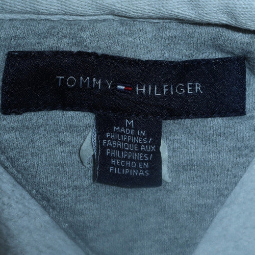 Tommy Hilfiger Men's Grey Striped Pullover Hoodie Medium