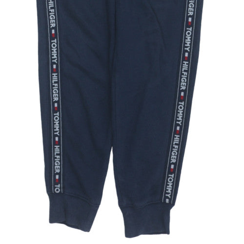 Tommy Hilfiger Men Blue Jogger Trousers S Regular Fit Logo Tape