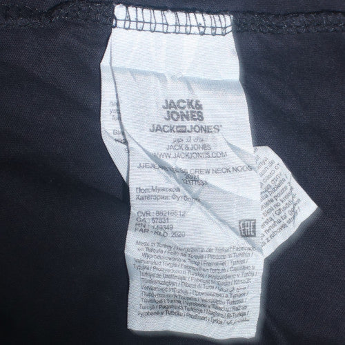 Jack & Jones Men's Black XL Crew Neck Graphic Print T-Shirt