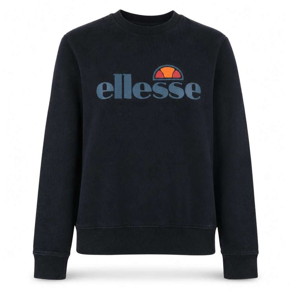 Front view of Ellesse women’s black uk 10 pullover sweatshirt cotton blend logo