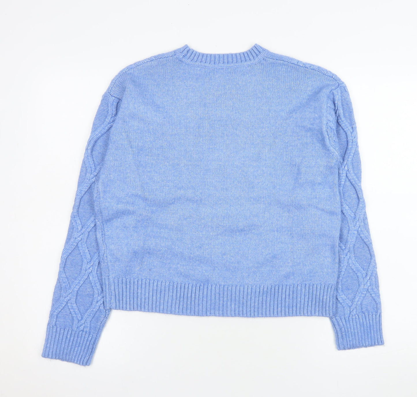Marks and Spencer Women’s Blue Cable-Knit Pullover Jumper XS