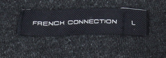 French Connection Men's Grey 1/2 Zip High Neck Sweatshirt Size L