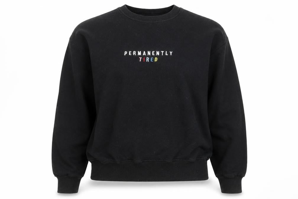 Skinnydip London Women’s Black L Sweatshirt Permanently Tired Graphic Print
