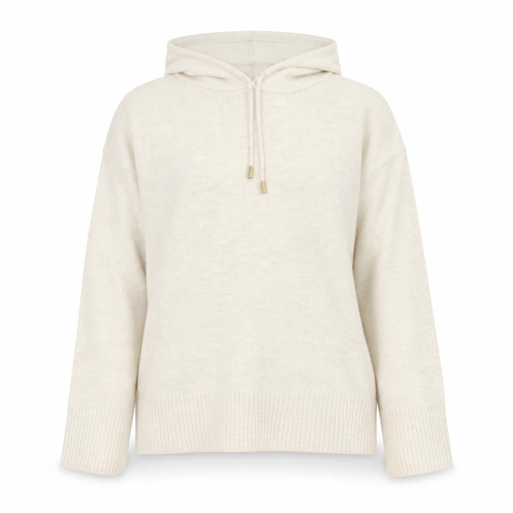 Sosandar Womens Beige Pullover Hoodie Size 14 Wool Blend