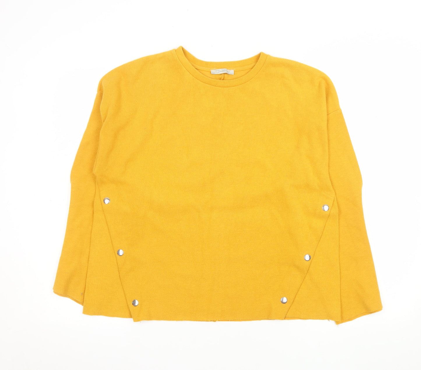 Zara Trafaluc Women Yellow Long Sleeve Pullover Sweatshirt Size 10