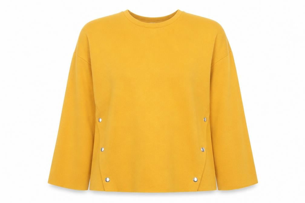 Zara Trafaluc Women Yellow Long Sleeve Pullover Sweatshirt Size 10