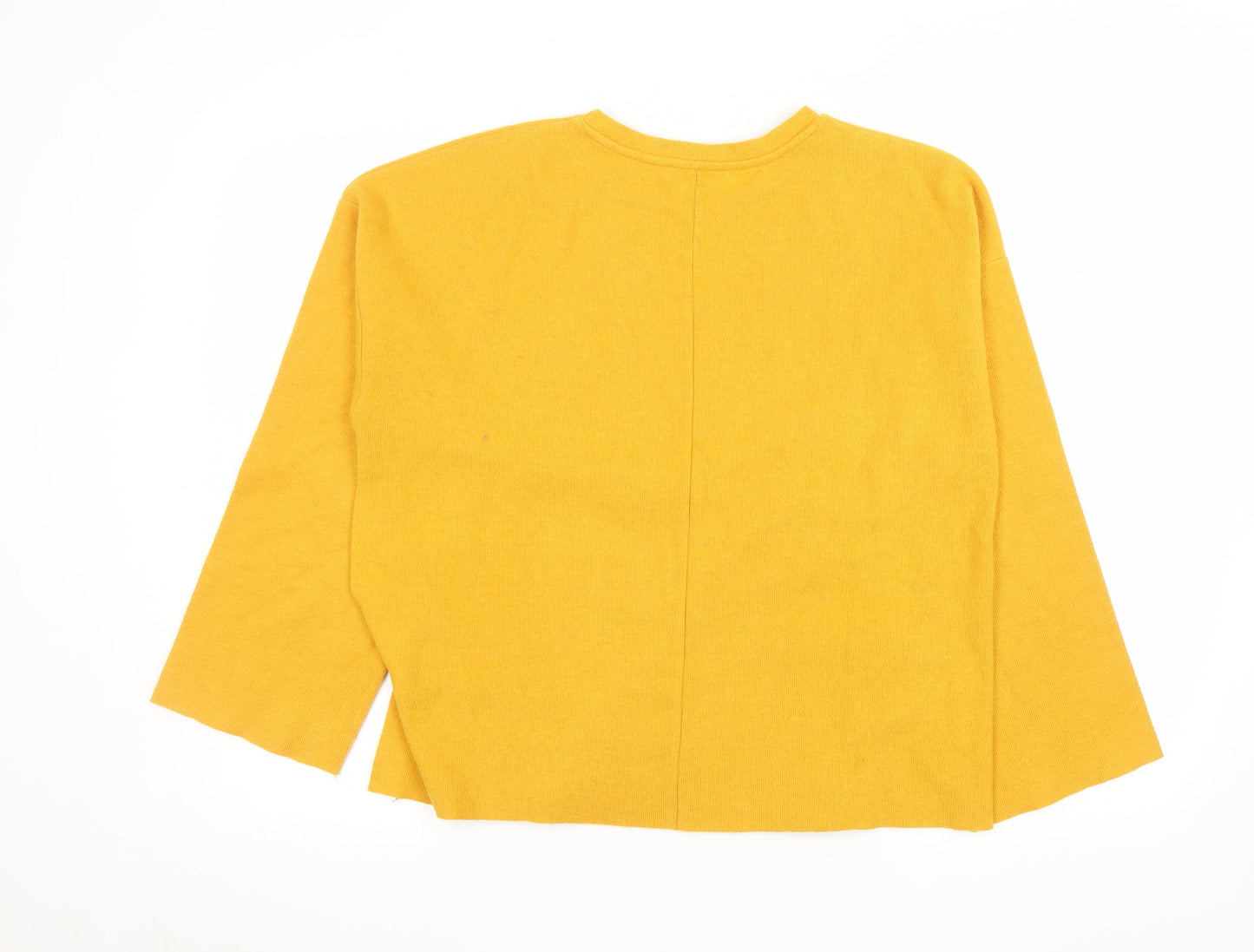 Zara Trafaluc Women Yellow Long Sleeve Pullover Sweatshirt Size 10