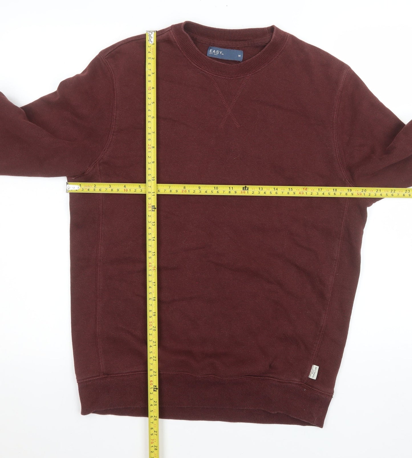 Easy Men's Brown Cotton Blend Crew Neck Sweatshirt Medium