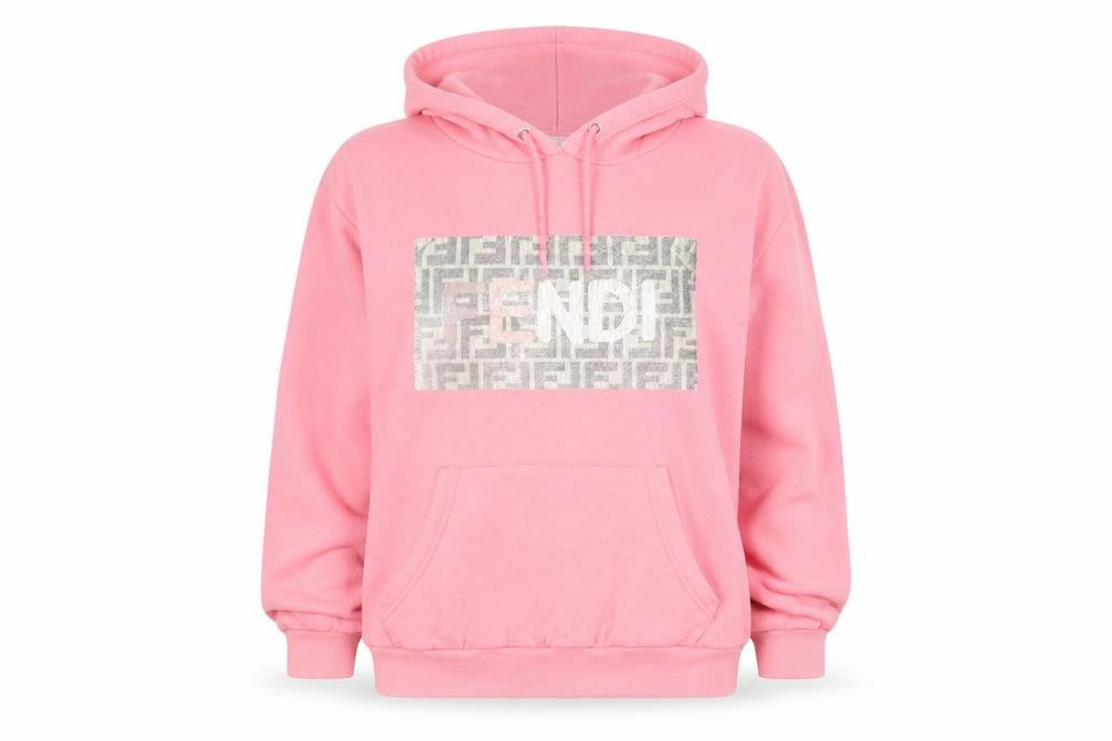 Light & Shade Women Pink Pullover Hoodie Medium Cotton Blend Logo
