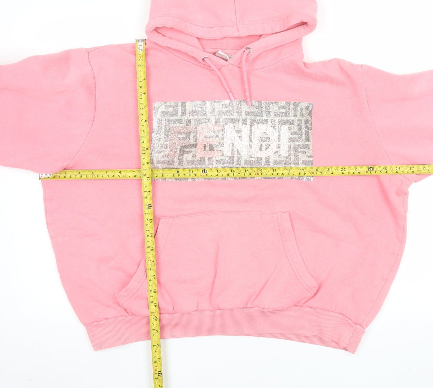 Light & Shade Women Pink Pullover Hoodie Medium Cotton Blend Logo