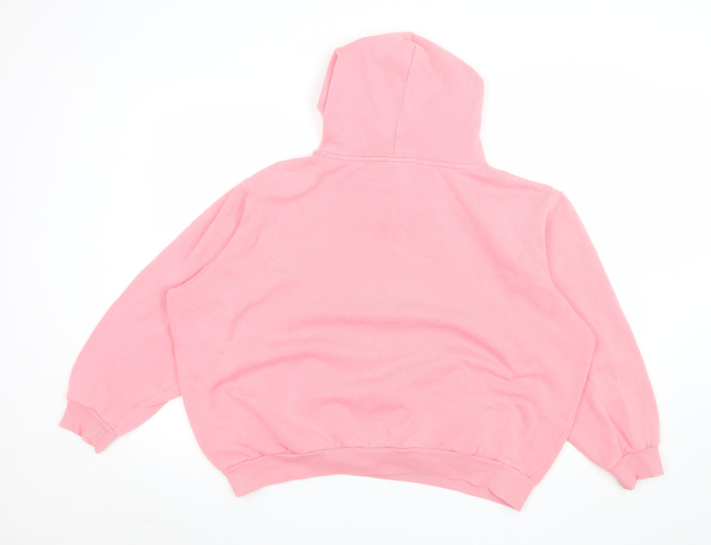 Light & Shade Women Pink Pullover Hoodie Medium Cotton Blend Logo