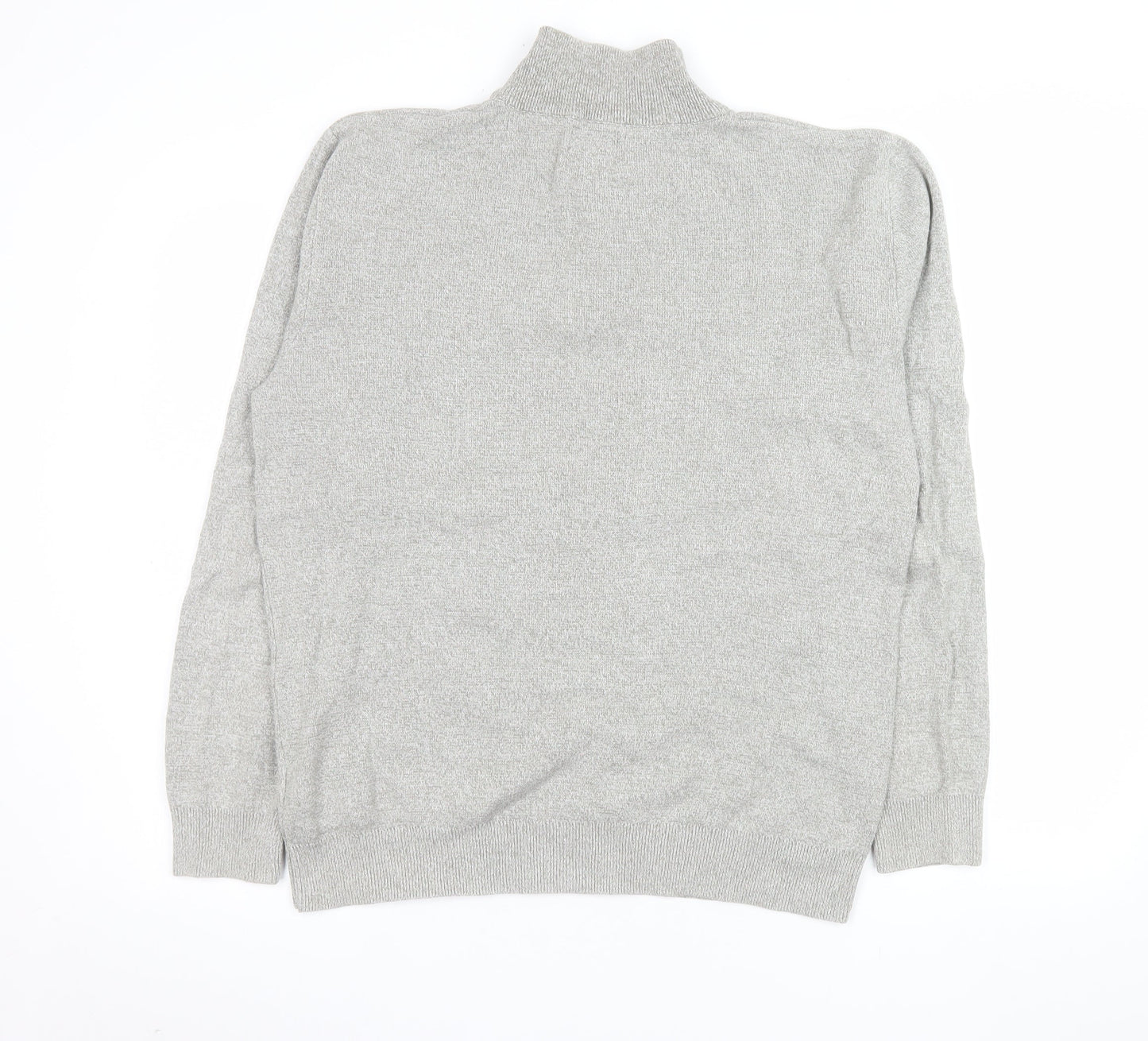Next Men’s Grey Cotton 1/4 Zip Knit Sweatshirt Size M