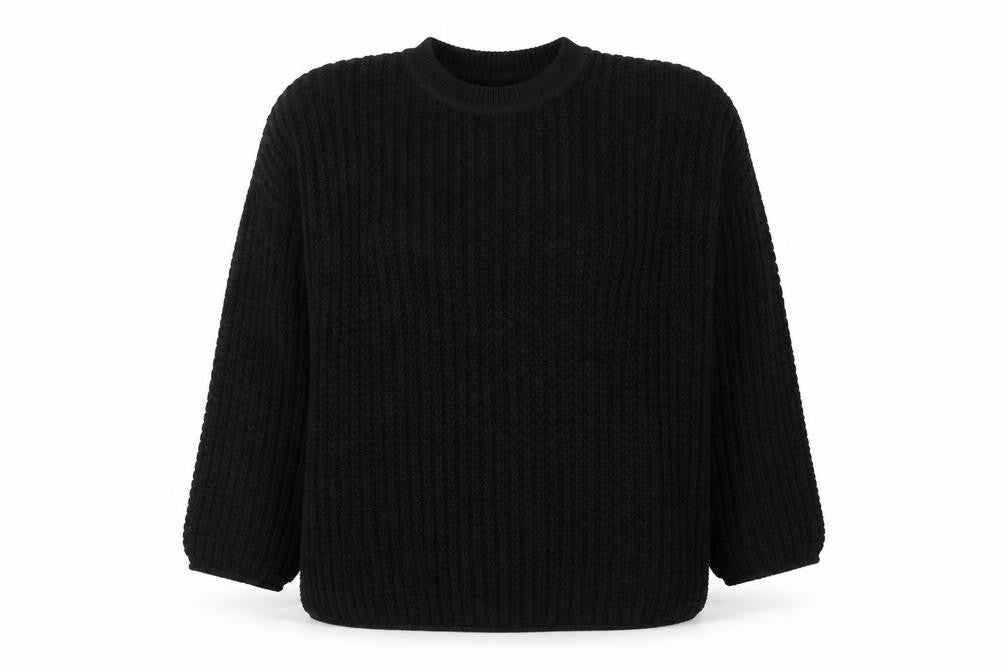 New Look Curves Black Chunky Knit Women's Pullover Jumper Size M