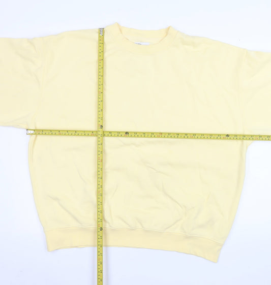 Colorful Standard Women Yellow Organic Cotton XXL Crew Neck Sweatshirt