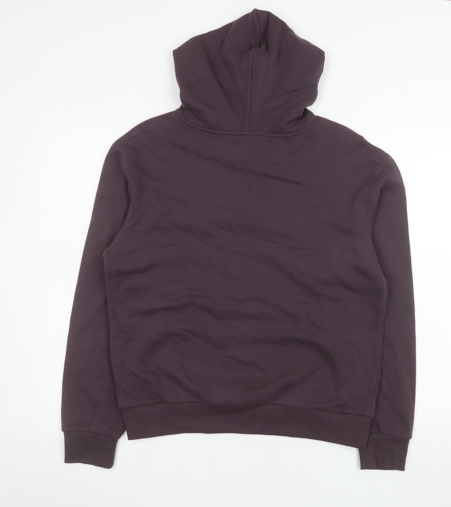 Marks and Spencer Men's Brown Pullover Hoodie Small Fleece Cotton Blend