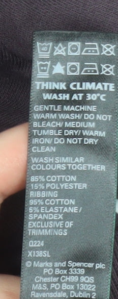 Marks and Spencer Men's Brown Pullover Hoodie Small Fleece Cotton Blend