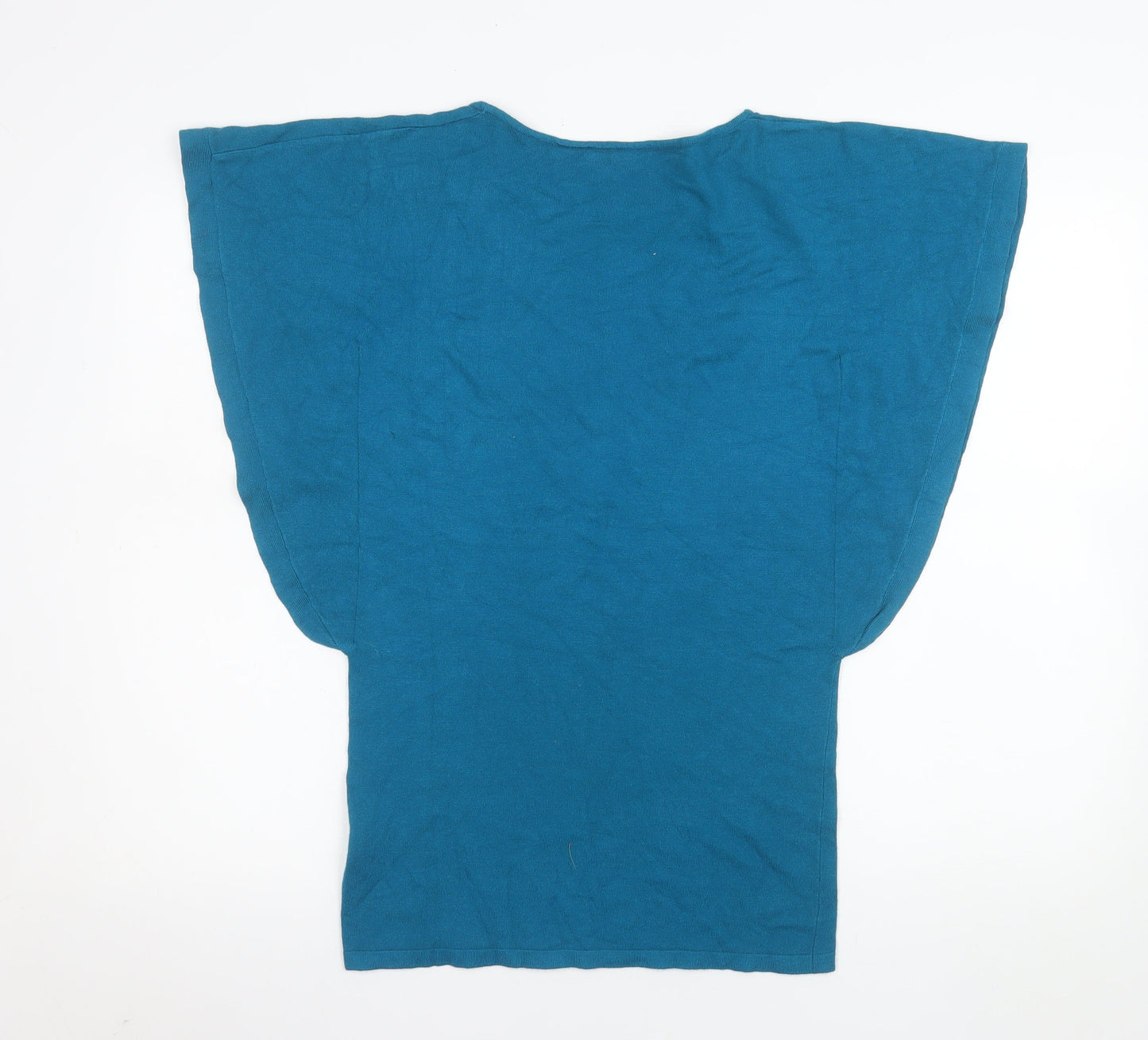 MINORITY Women's Blue Rhinestone Short Sleeve Relaxed T-Shirt S