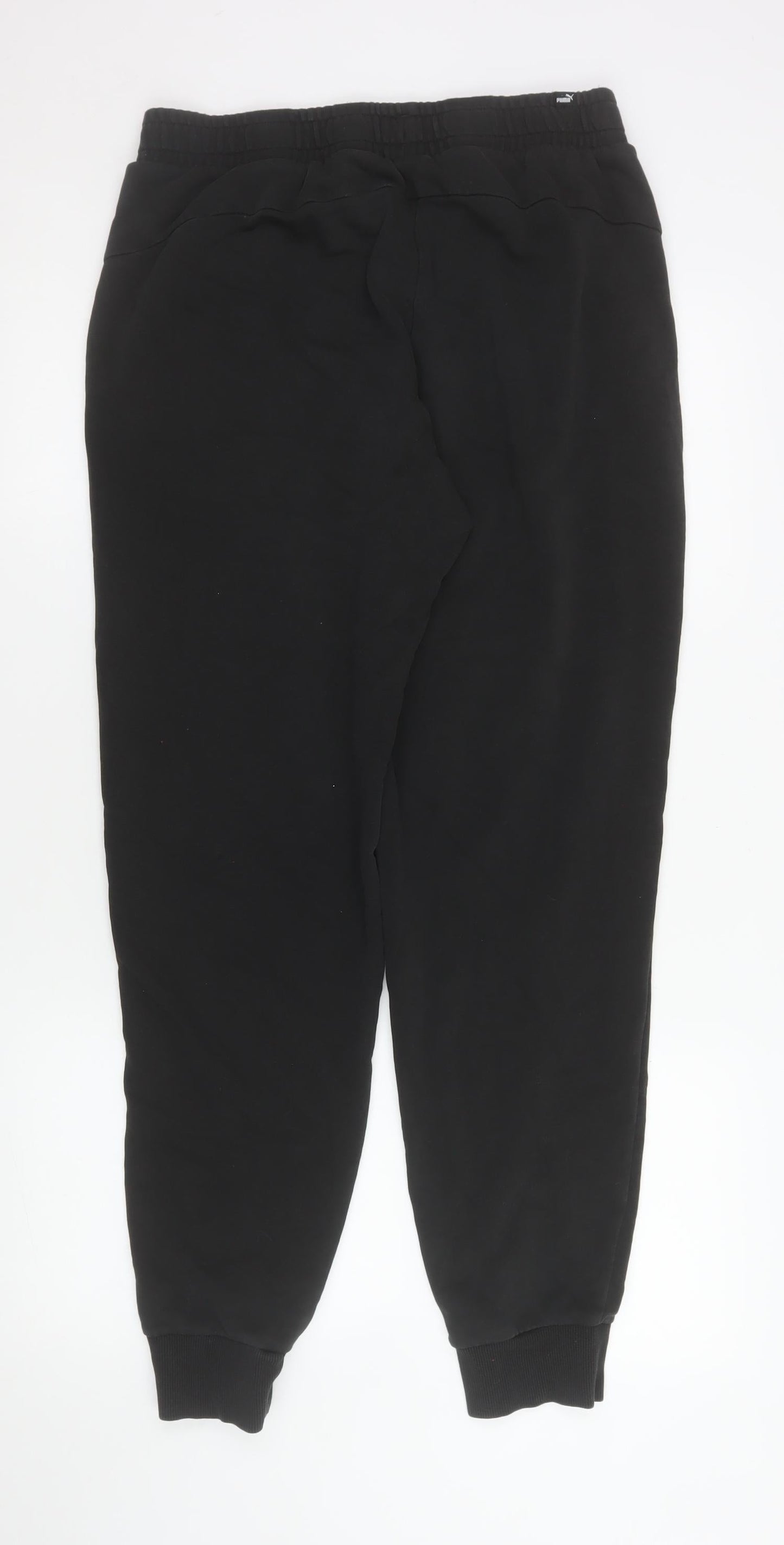 Puma Men's Black Fleece Jogger Trousers Size L Regular Fit Activewear