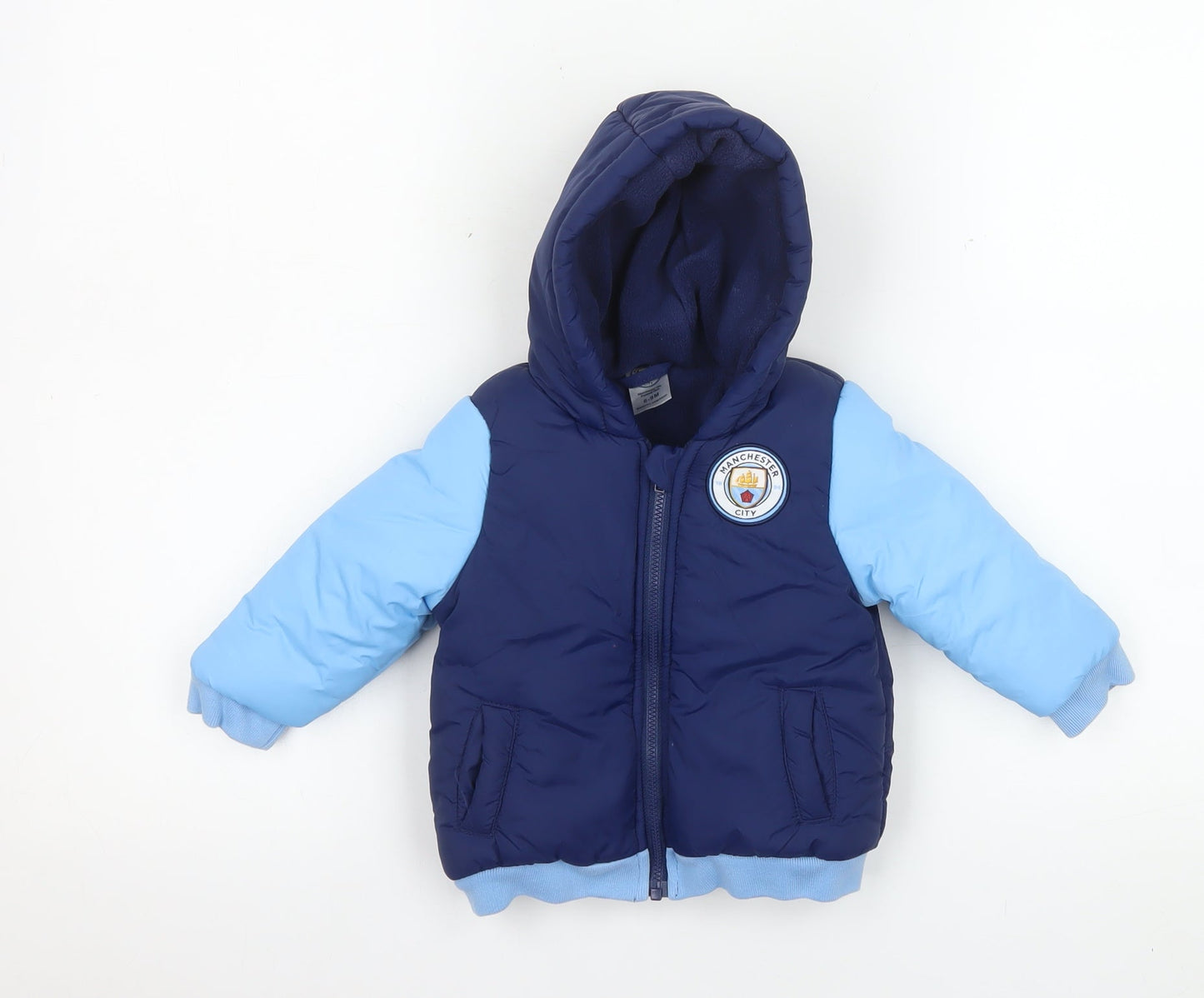 Manchester City Unisex Baby Blue Puffer Jacket 6-9 Months Nylon Winter Coat